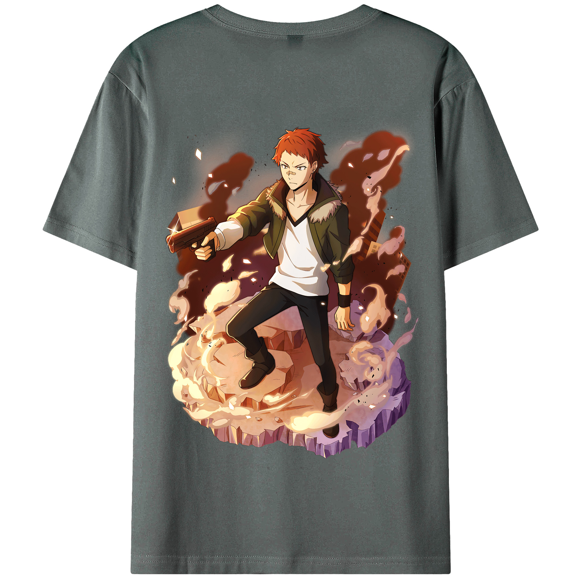 （画像用） 文豪ストレイドッグス Bungo Stray Dogs 綿100％半袖Tシャツ（背面プリント）